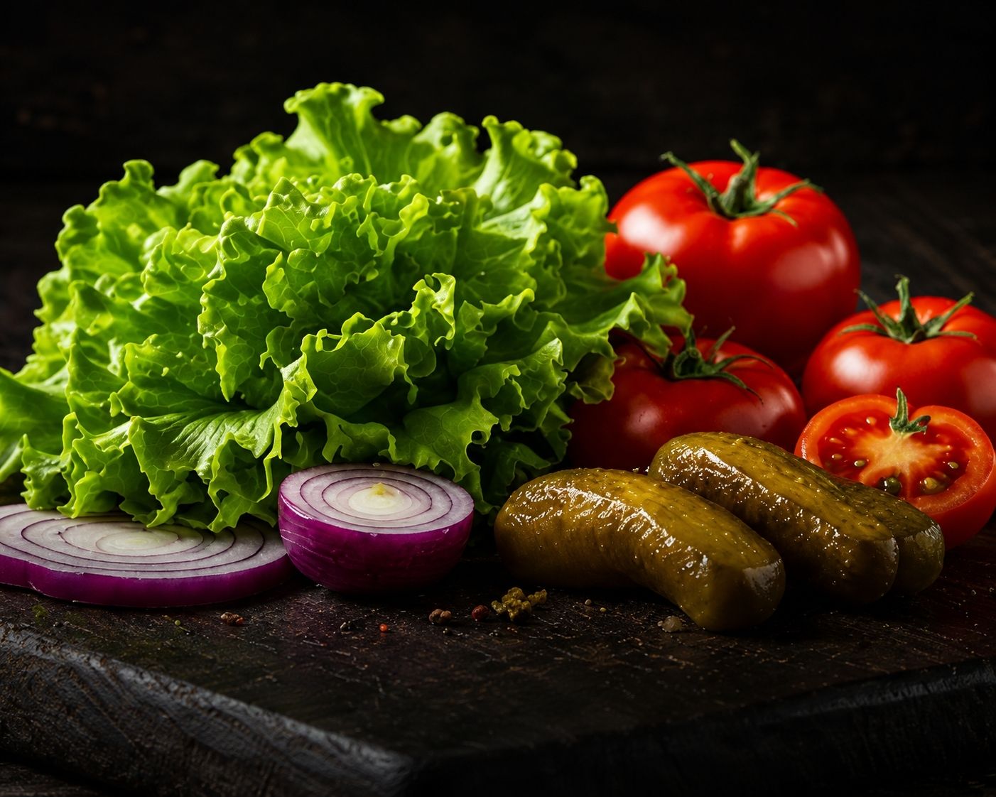 World Burger House burgerlerinde kullanılan taze sebzeler ve özel soslar